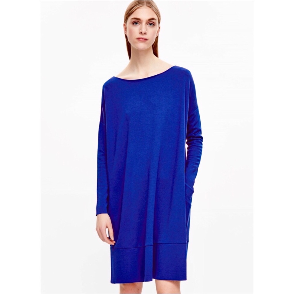 Gorgeous Royal Blue COS Jersey Square-Cut Dress